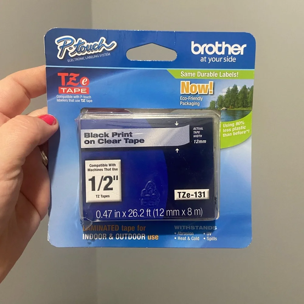 Brother TZe Black on Clear Label Tape